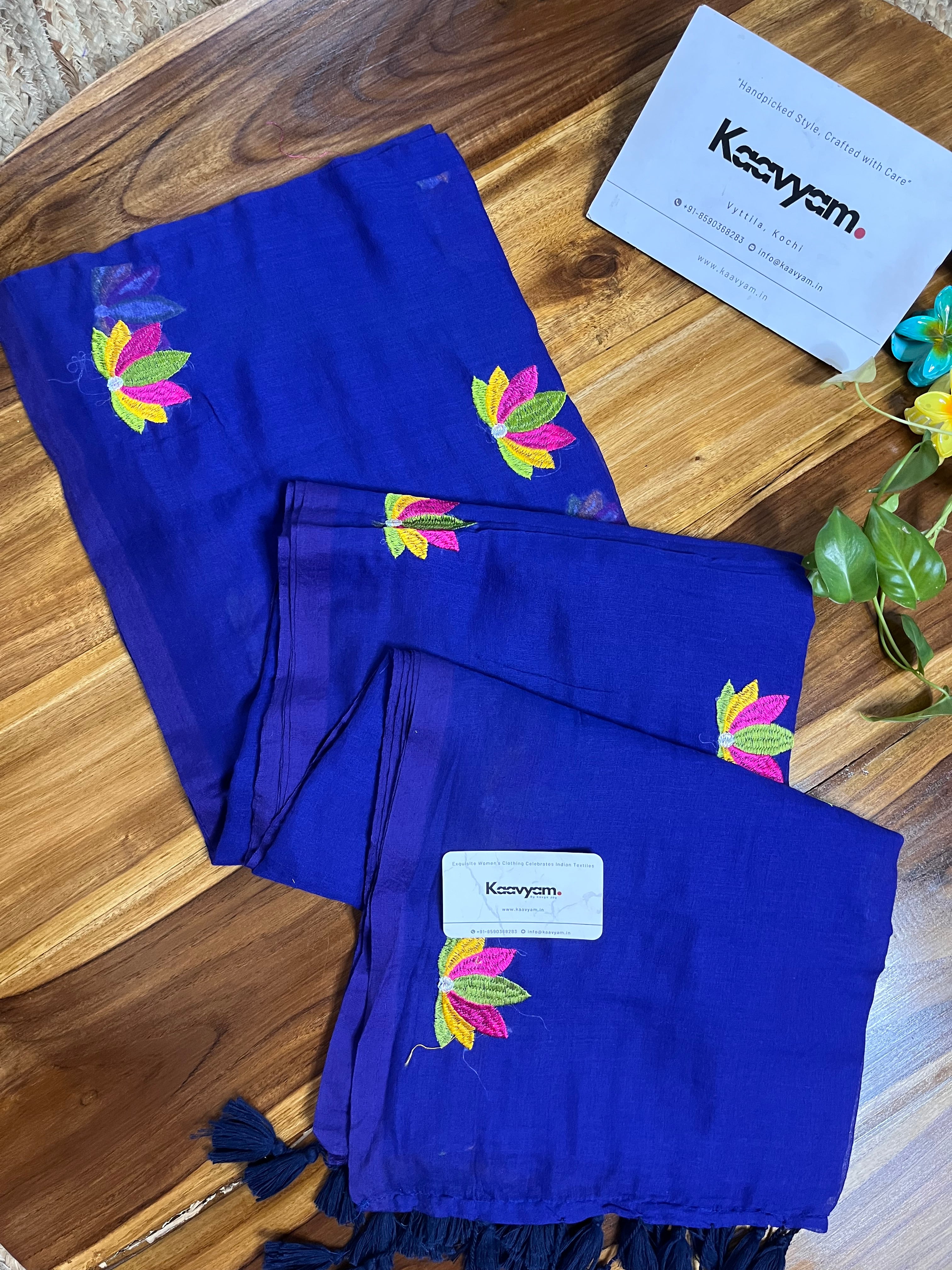 Tamara Embroidery Mul Cotton Saree