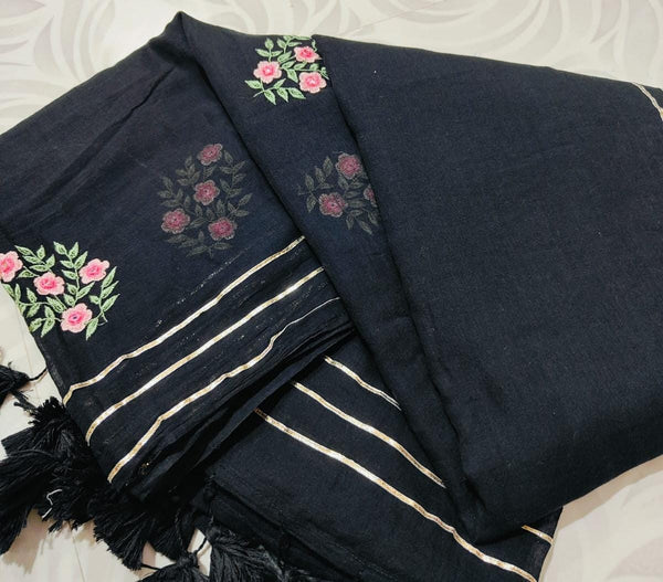 Rose Bunch Mul Cotton Saree