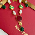 Meenakari Pearl Tikli Necklace