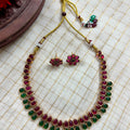 Ruby Emerald Drop Necklace