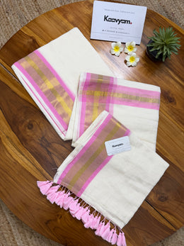 Kerala Kasav & Kara Mul Cotton Saree