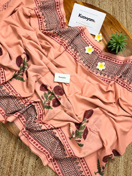 Peach Bloom Saree
