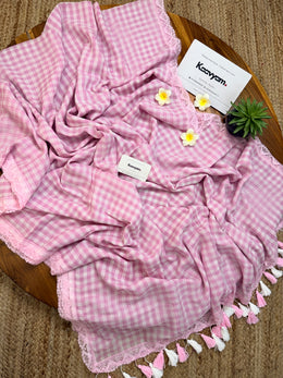 Picnic Checks Lace Saree