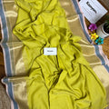 Yellow Kasav Border Mul Cotton Saree