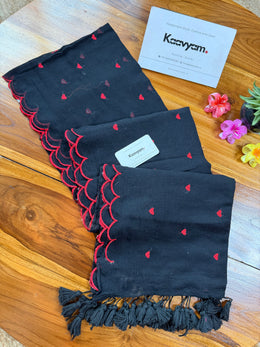 Little Hearts Scallop Mul Cotton Saree