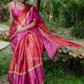 Red & Pink Raaga Tissue Silk Saree