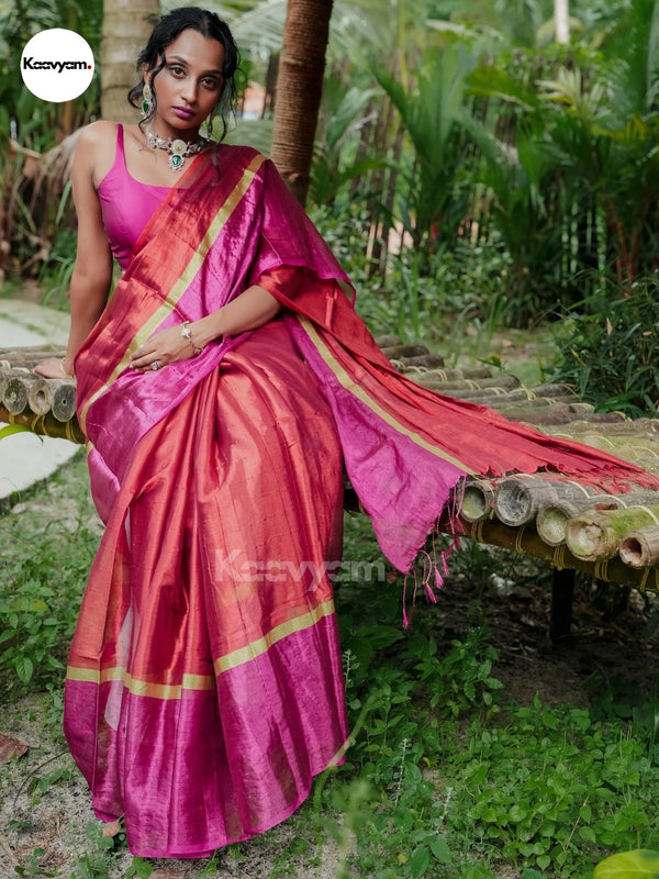 Red & Pink Raaga Tissue Silk Saree