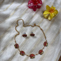 Lotus Chain Neckpiece & Earrings