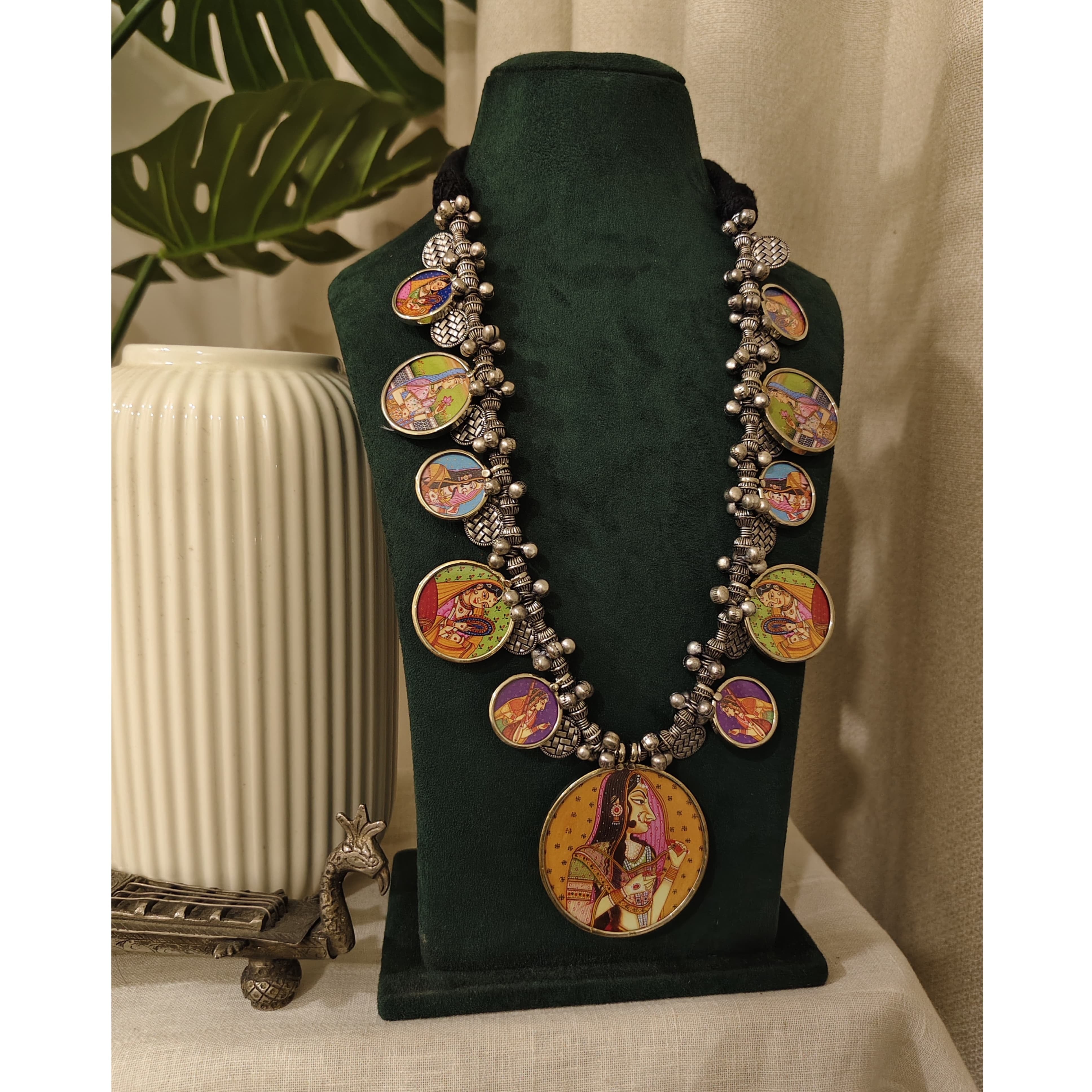 Coin Painted Long Necklace