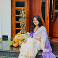Blue Kara & Kasav Mul Cotton Saree