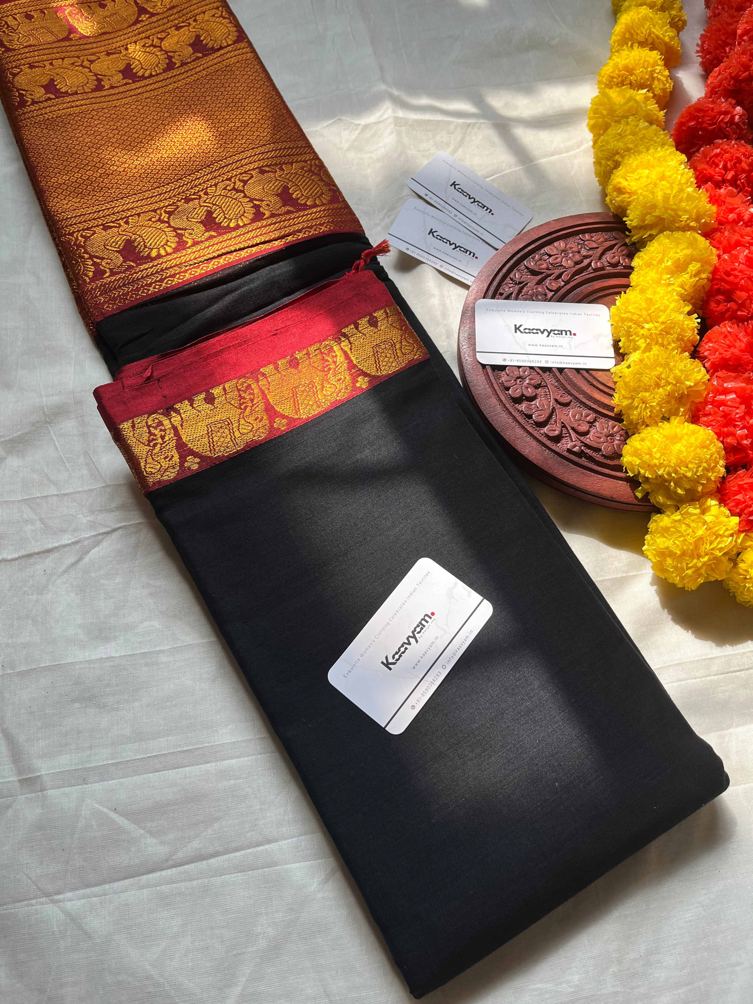 Black and Red Narayanappatt Saree