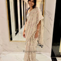 Plant Printed Lace Mul Cotton Saree