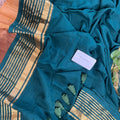 Kasav Stripes Green Mul Cotton Saree