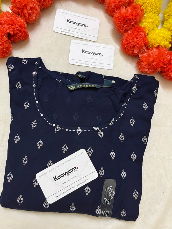 Navy blue printed Kurti