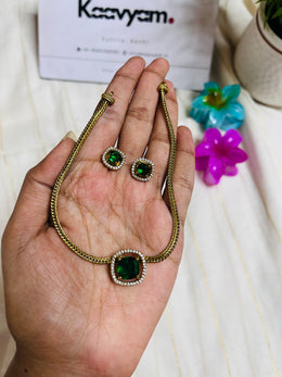 Single Stone Choker & Earrings