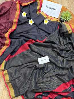 Half Half Stripe Mul Modal Saree