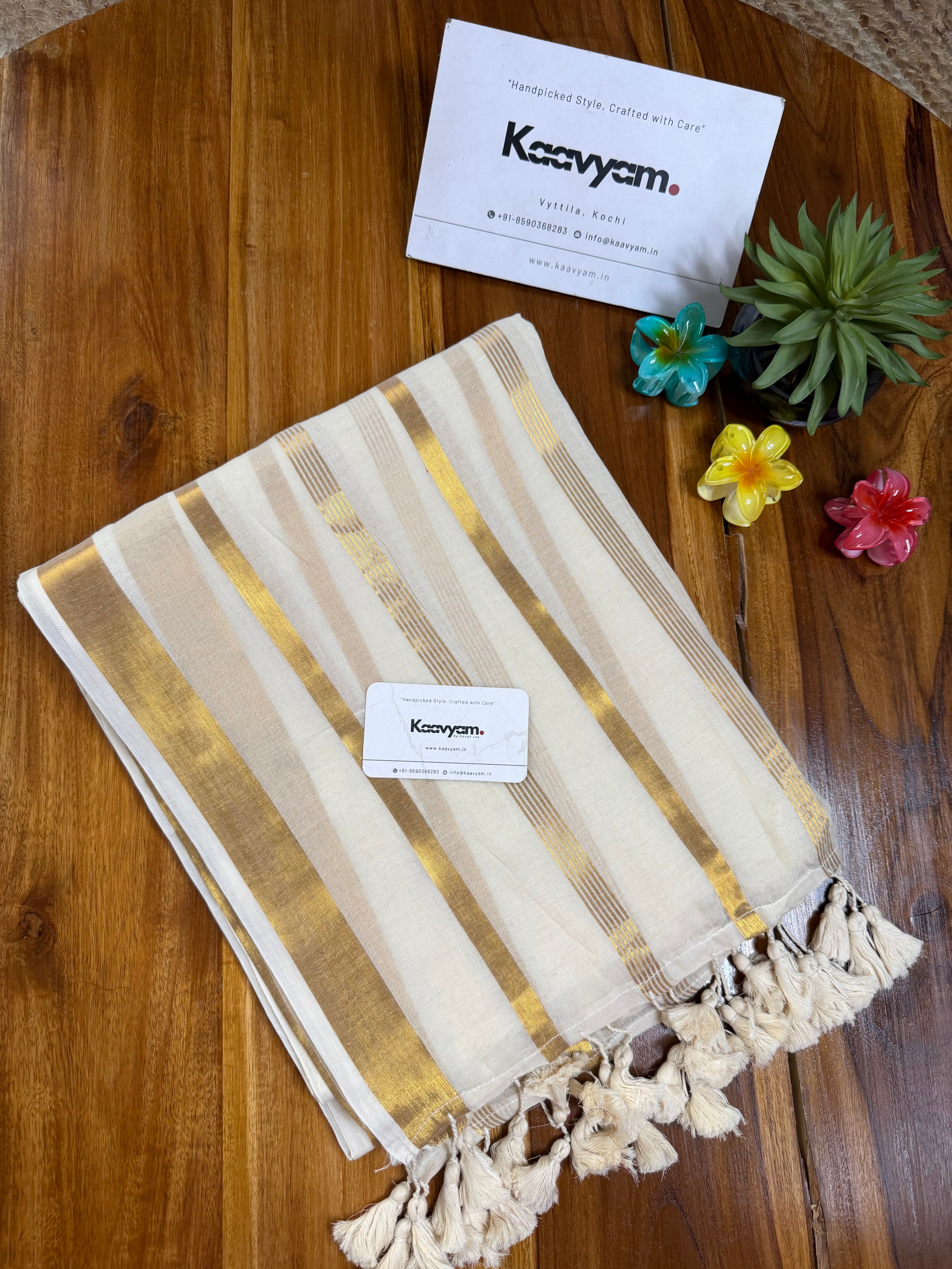 Regal Stripes Mul Cotton Saree