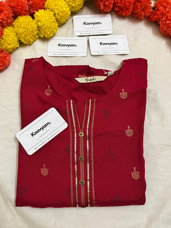 Red sequins Kurti