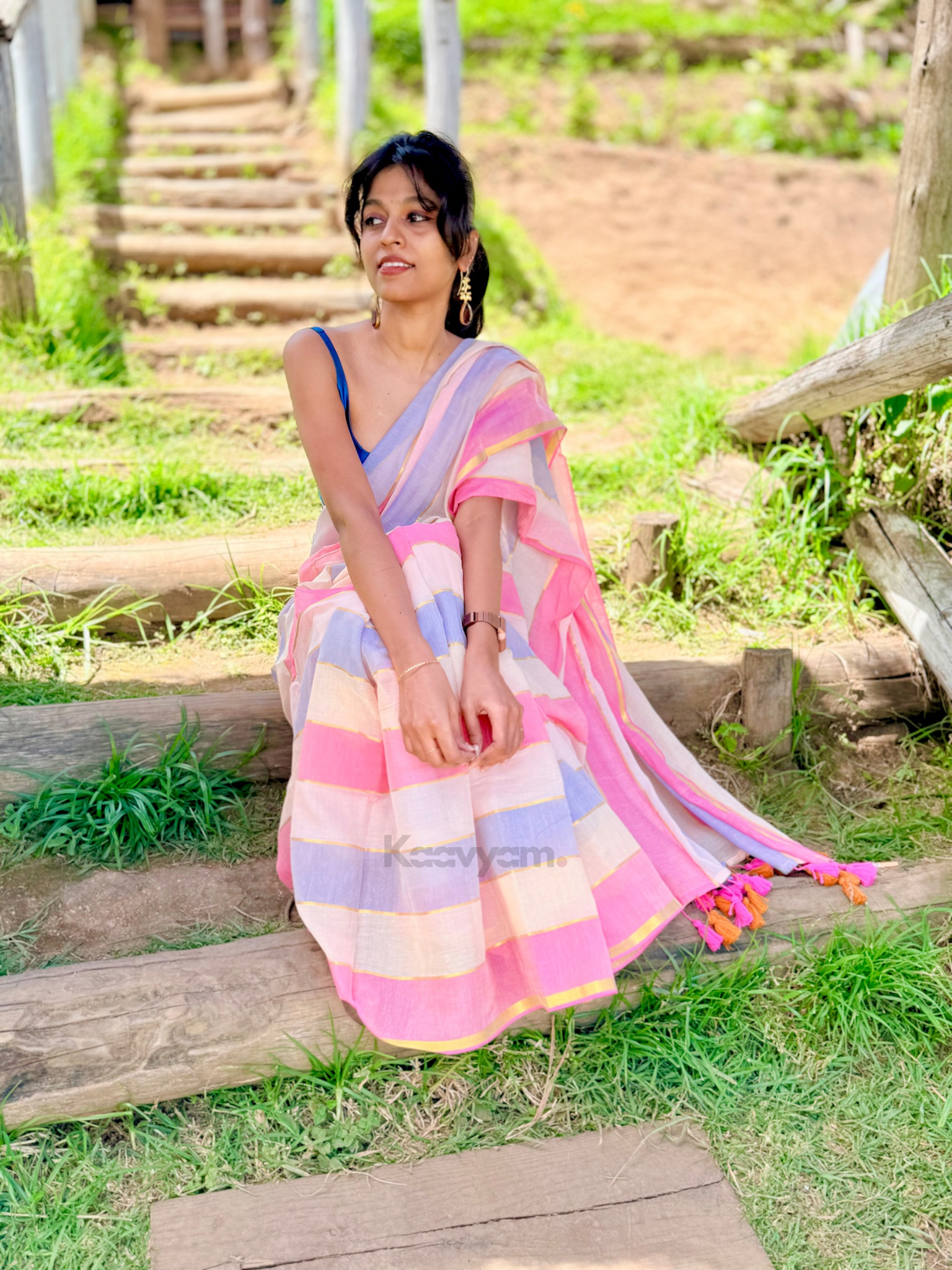 Rainbow  Mul Cotton Saree
