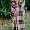 Pop Checks Linen Saree