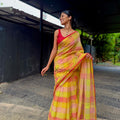 Manjal Check Mul Cotton Saree