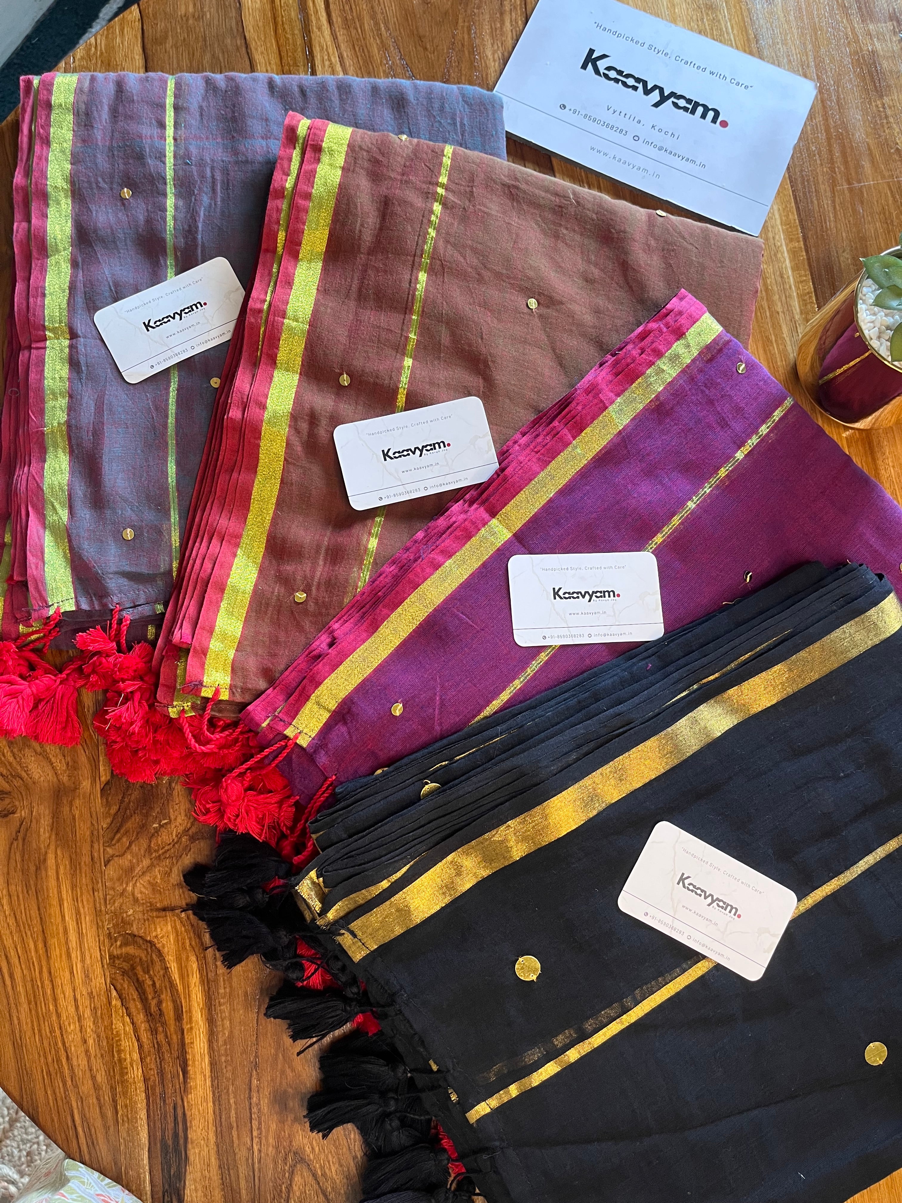 Goldy Double Border Mul Cotton Saree