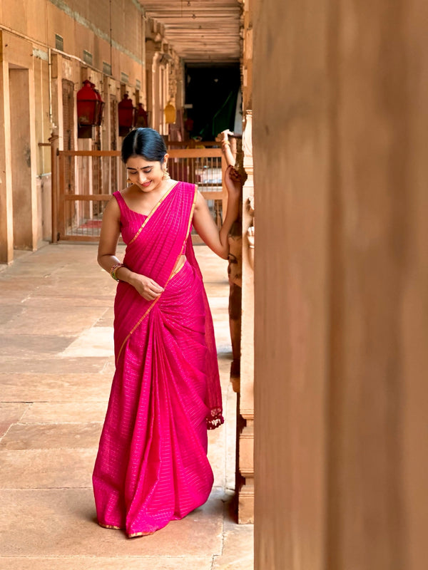 Kerala Kasav Check Mul Cotton Saree