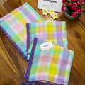 Lavender Checks Glow Saree