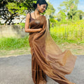 Scallop Stripes Mul Cotton Saree