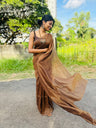 Scallop Stripes Mul Cotton Saree