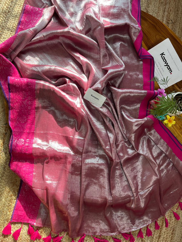 Contrast Border Tissue Silk Saree