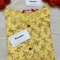 Yellow round neck kurti