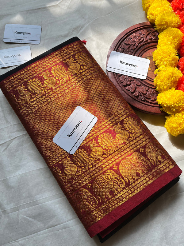 Black and Red Narayanappatt Saree