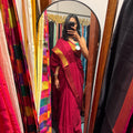 Red Velvet Mul Modal Saree