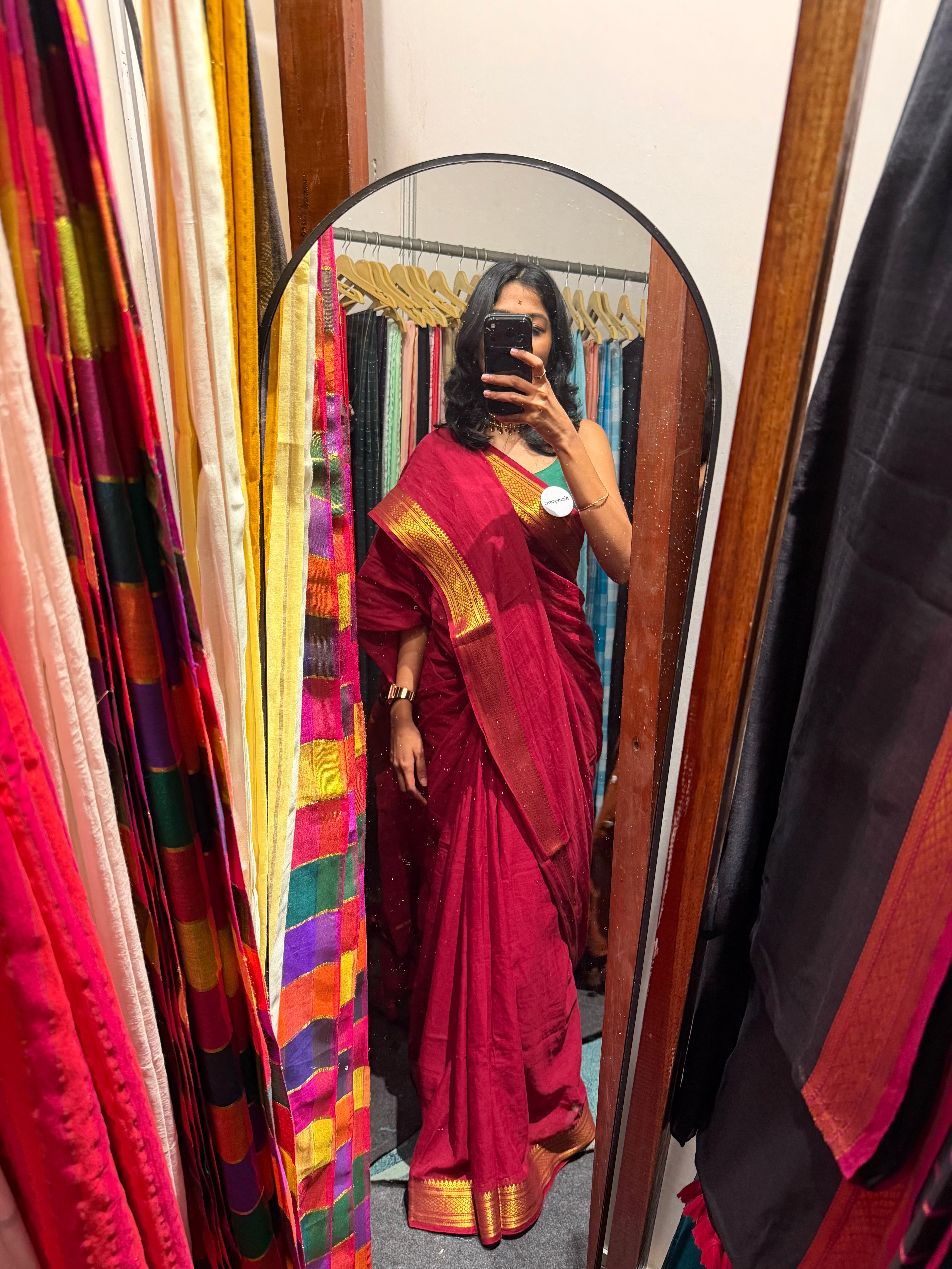 Red Velvet Mul Modal Saree