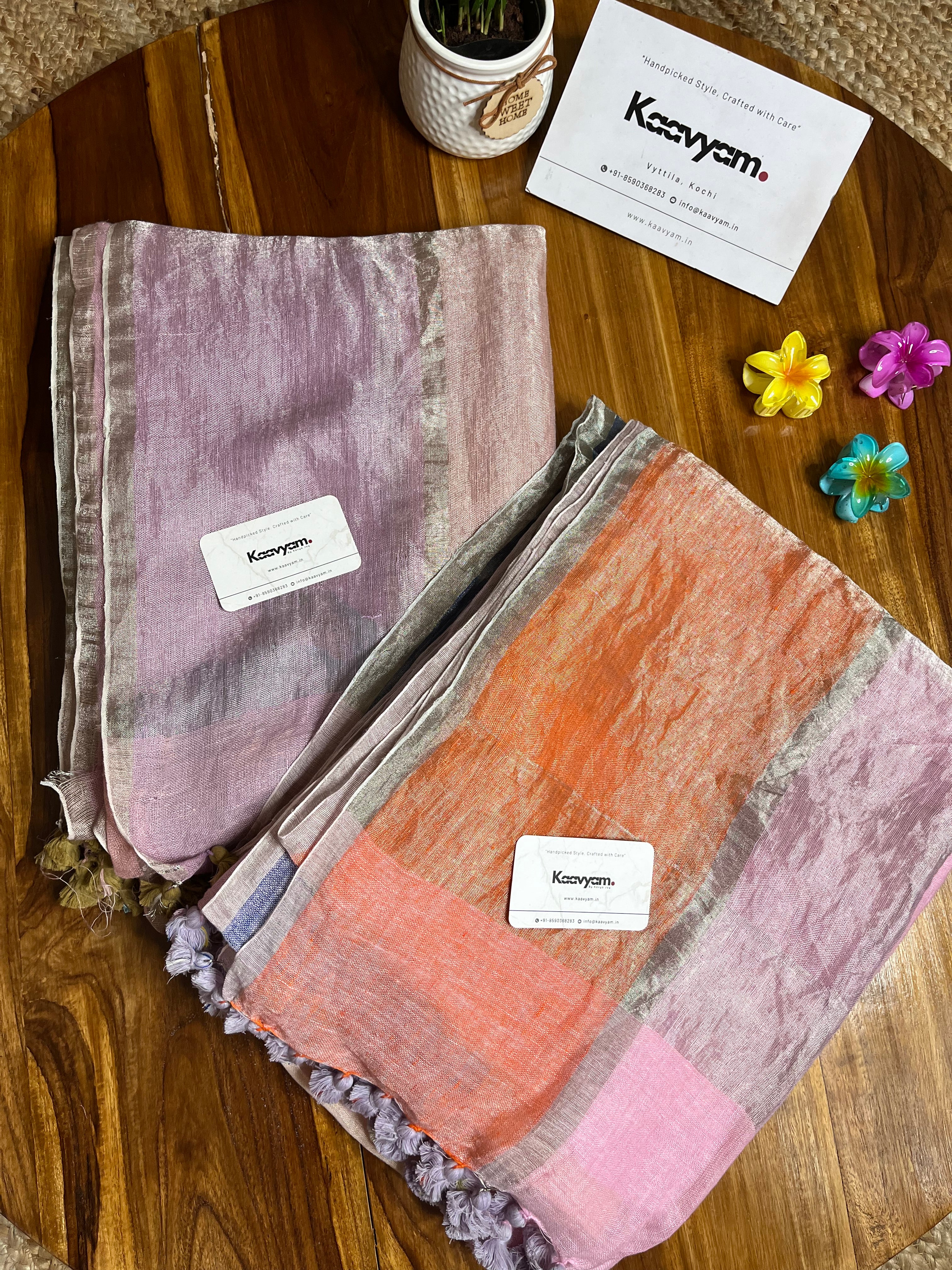 Pastel Linen Saree