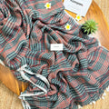 Forest Checks Linen Saree