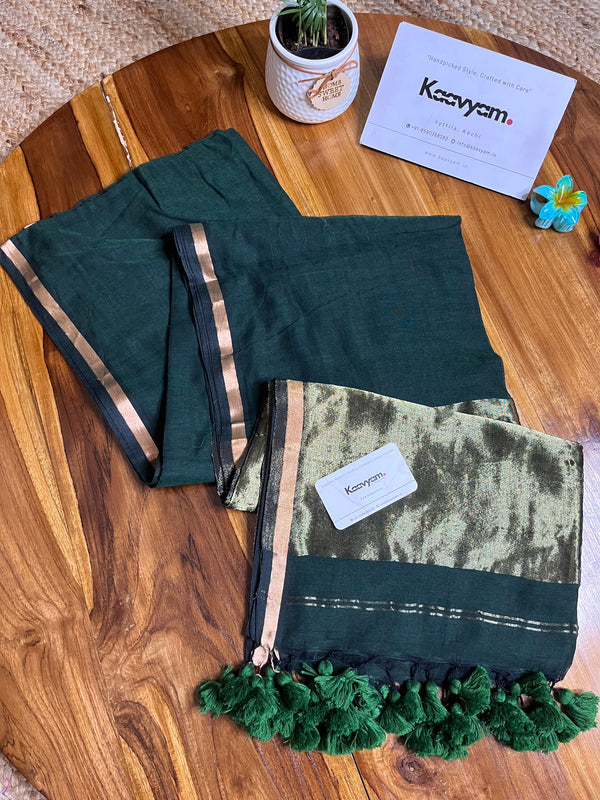 Goldy Tissue Pallu Mul Cotton Saree