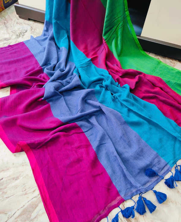 Multi Color Mul Cotton Sarees