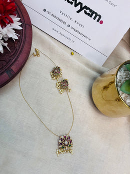 Invisible Lotus Neckpiece & Earrings