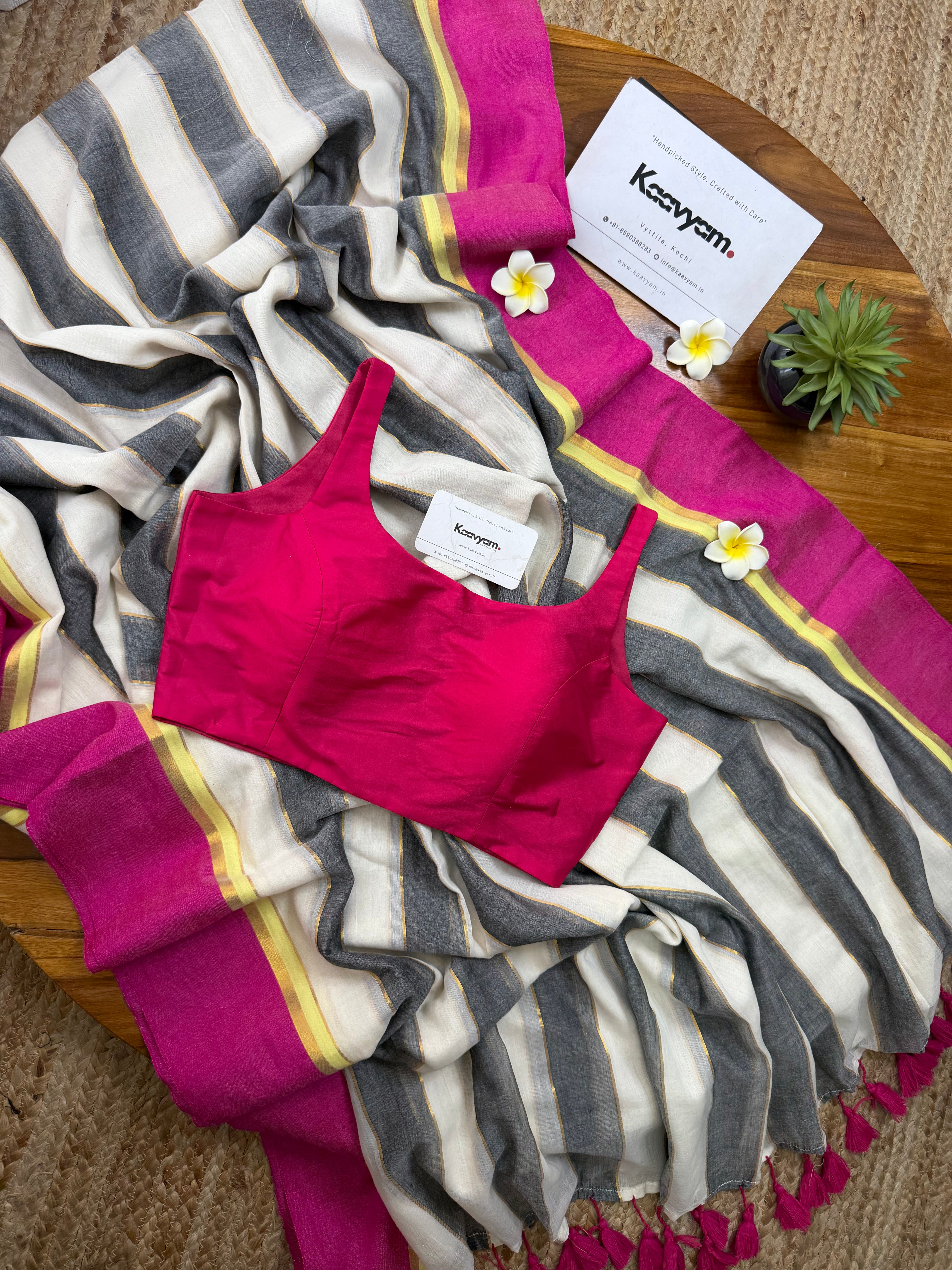 Pink Passion Kasav Mul Cotton Saree