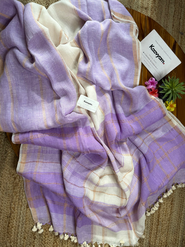 Pastel Lavender Linen Saree