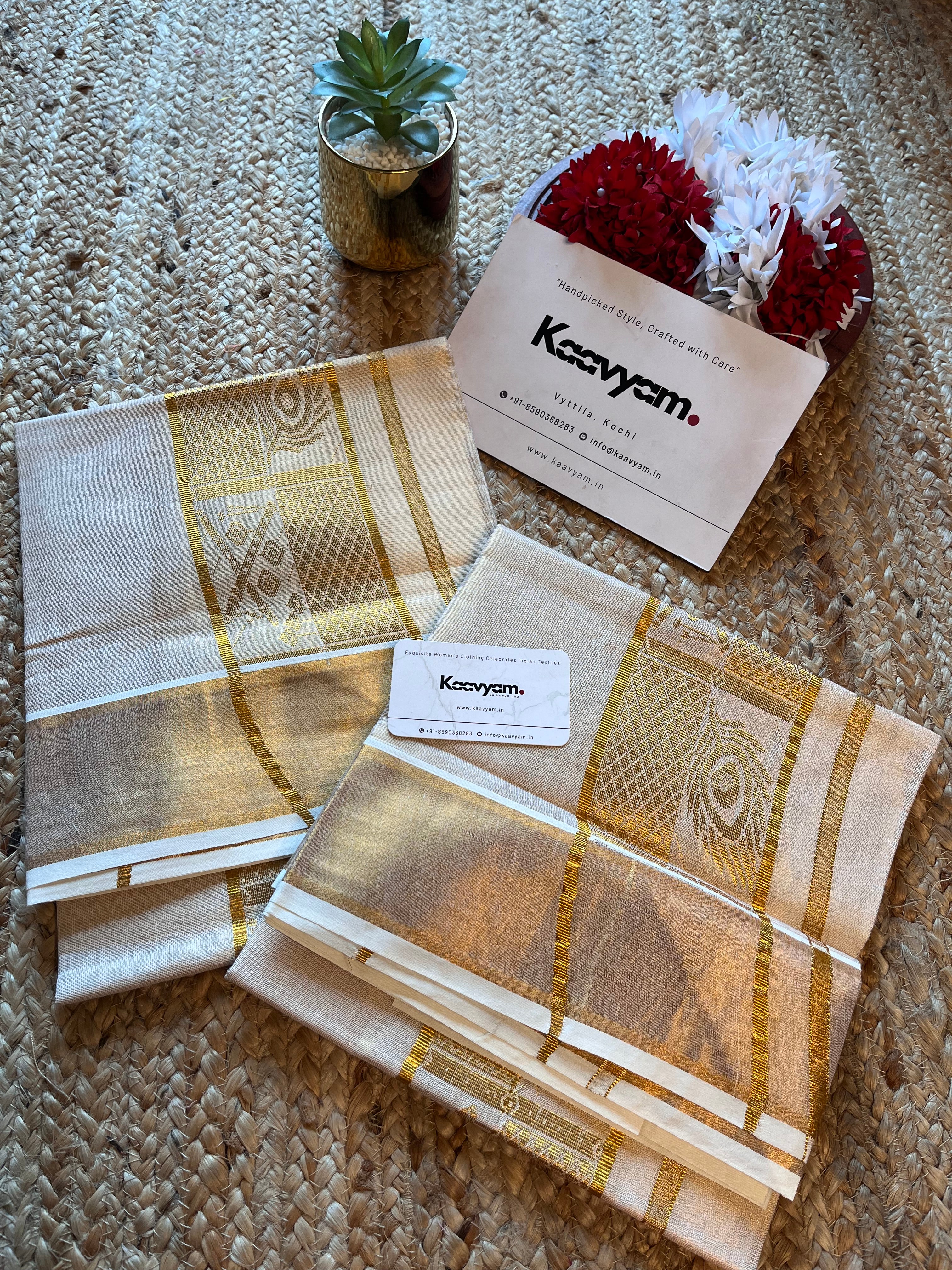 Kerala Tissue Silk Set & Mundu