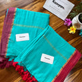Contrast & Stripe Pallu Mul Cotton Saree