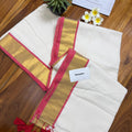 Double Kara Border Kasav Mul Cotton Saree - Manka