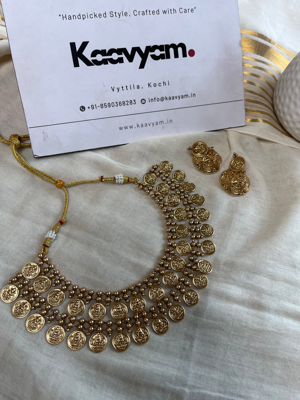 Layer Coin Neckpiece & Earrings