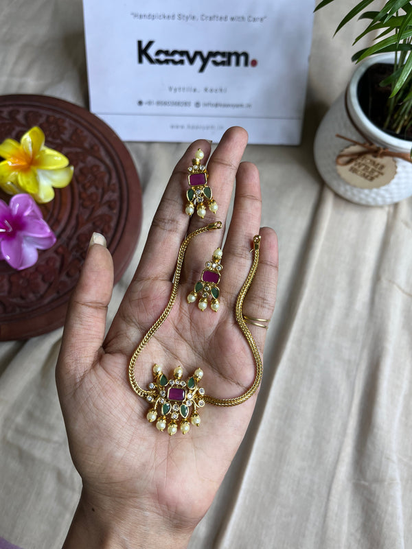 Charm Choker with Earrings