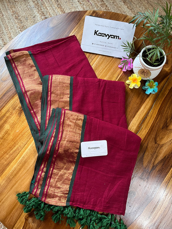 Maroon Mul Modal Saree