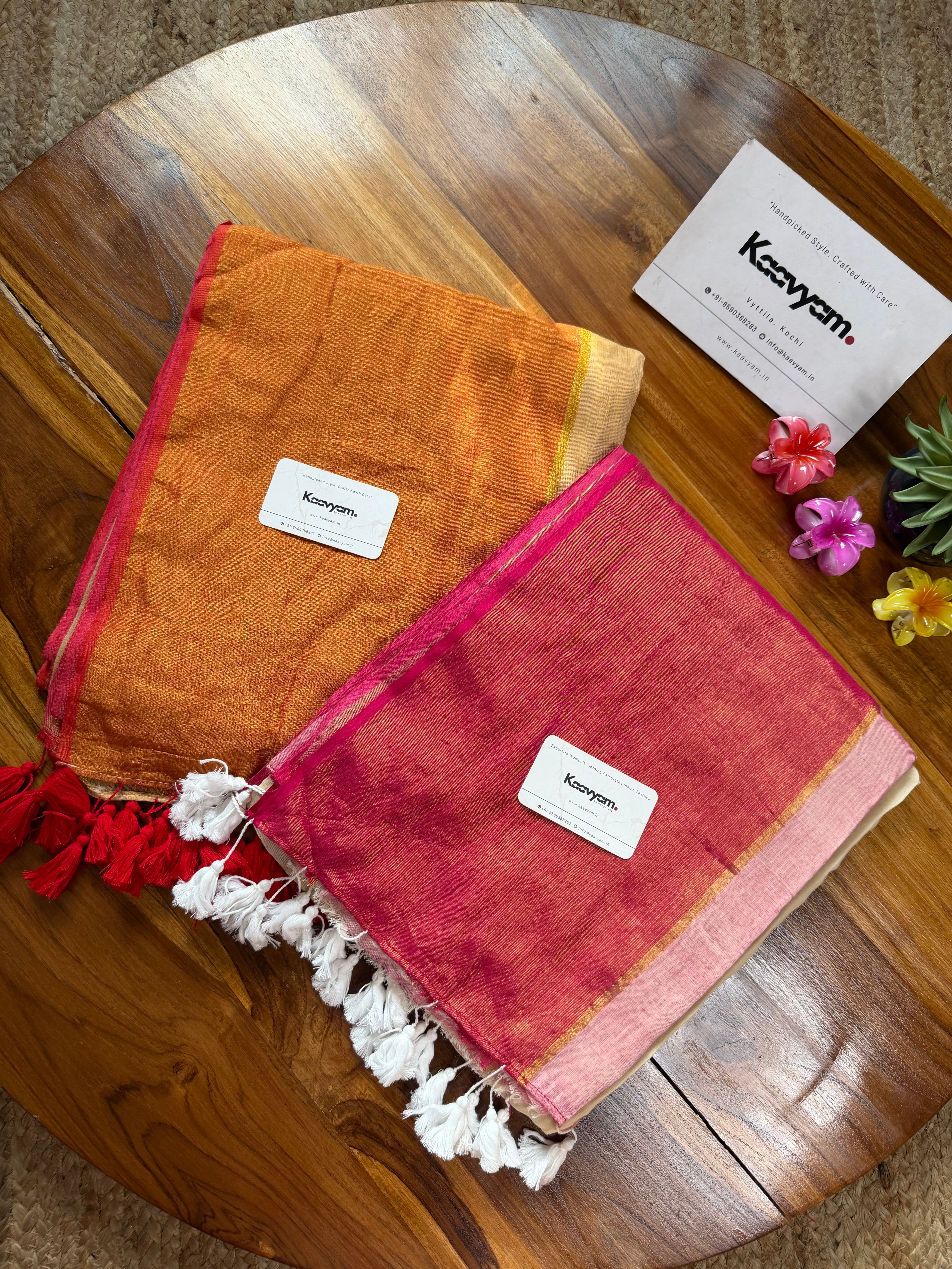 Floral Motif Mul Cotton Saree - Manka