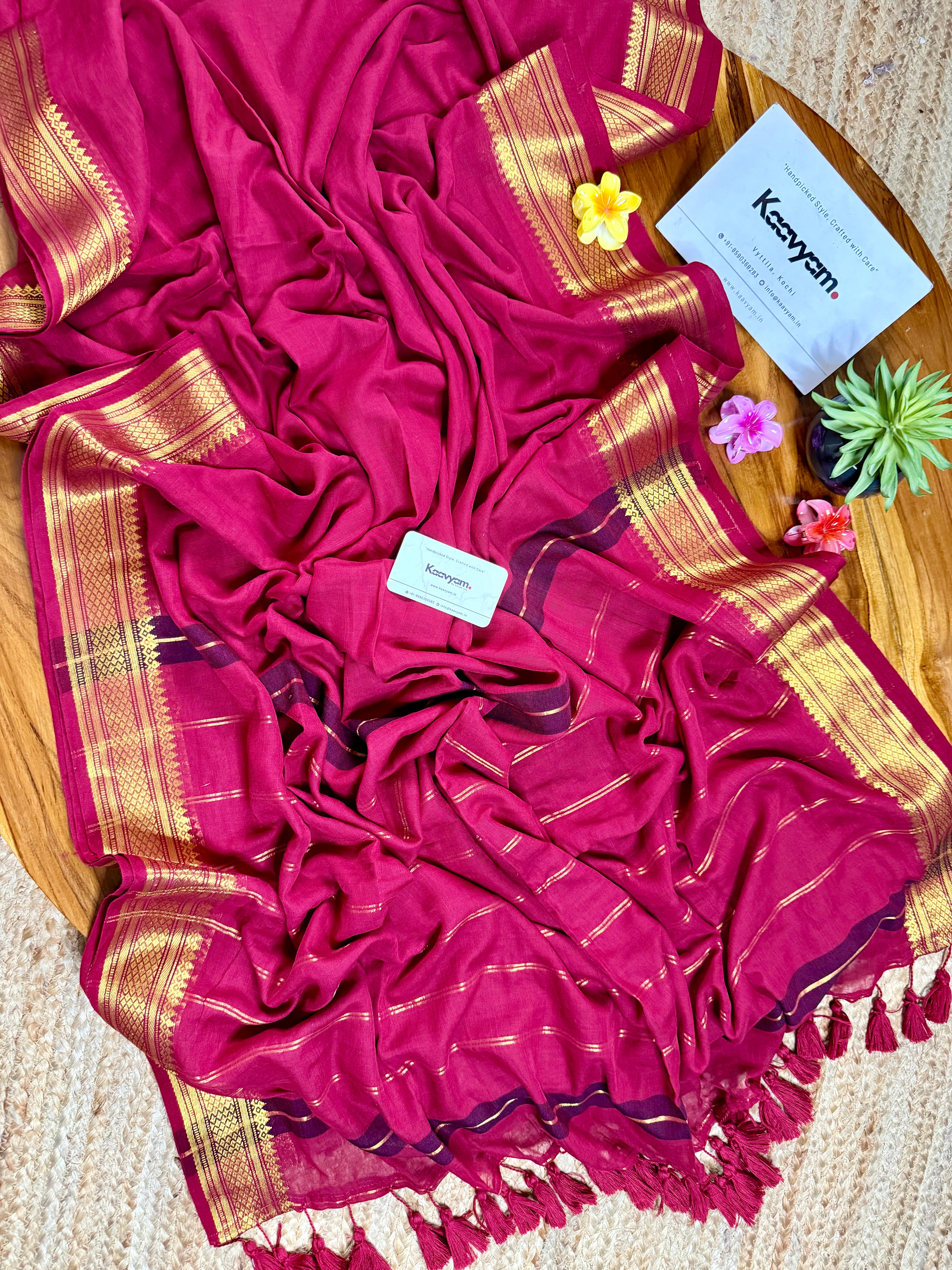 Red Velvet Mul Modal Saree